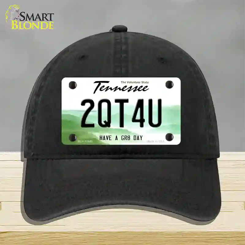 Too Cute For You Novelty License Plate Hat Tag Unconstructed Cotton Black