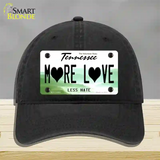 More Love Novelty License Plate Hat Tag Unconstructed Cotton Black