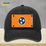 Tennessee Flag Orange Novelty License Plate Hat Tag Unconstructed Cotton Black
