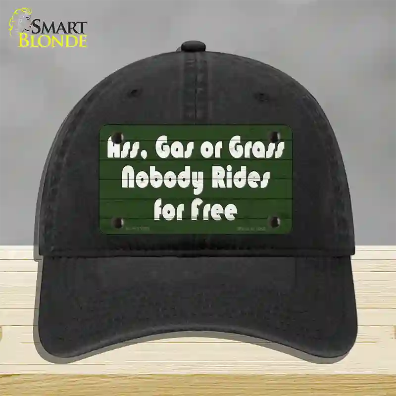 Ass Gas Or Grass Novelty License Plate Hat Tag Unconstructed Cotton Black