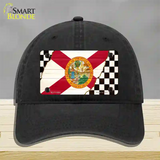 Florida Racing Flag Novelty License Plate Hat Tag Unconstructed Cotton Black