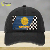 Georgia Racing Flag Novelty License Plate Hat Tag Unconstructed Cotton Black