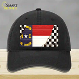 North Carolina Racing Flag Novelty License Plate Hat Tag Unconstructed Cotton Black