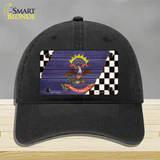 North Dakota Racing Flag Novelty License Plate Hat Tag Unconstructed Cotton Black