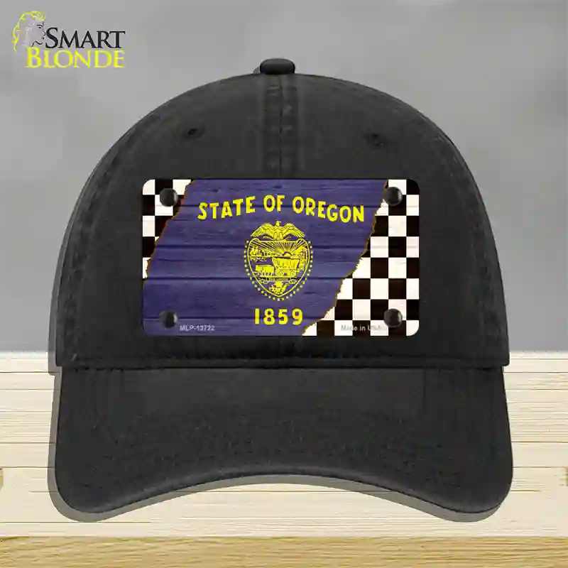 Oregon Racing Flag Novelty License Plate Hat Tag Unconstructed Cotton Black
