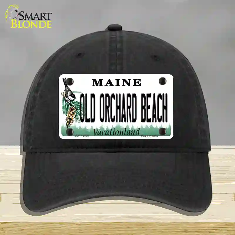 Old Orchard Beach Maine Novelty License Plate Hat Tag Unconstructed Cotton Black
