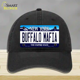 Buffalo Mafia New York Novelty License Plate Hat Tag Unconstructed Cotton Black