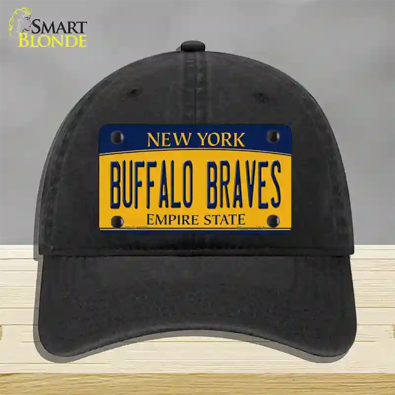 Buffalo Braves New York Novelty License Plate Hat Tag Unconstructed Cotton Black