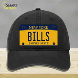 Bills New York Yellow Novelty License Plate Hat Tag Unconstructed Cotton Black