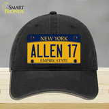 Allen 17 New York Novelty License Plate Hat Tag Unconstructed Cotton Black