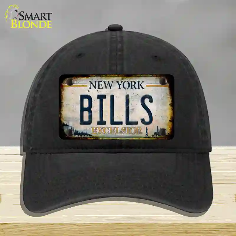 Bills Excelsior New York Rusty Novelty License Plate Hat Tag Unconstructed Cotton Black