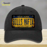 Bills Mafia New York Yellow Rusty Novelty License Plate Hat Tag Unconstructed Cotton Black