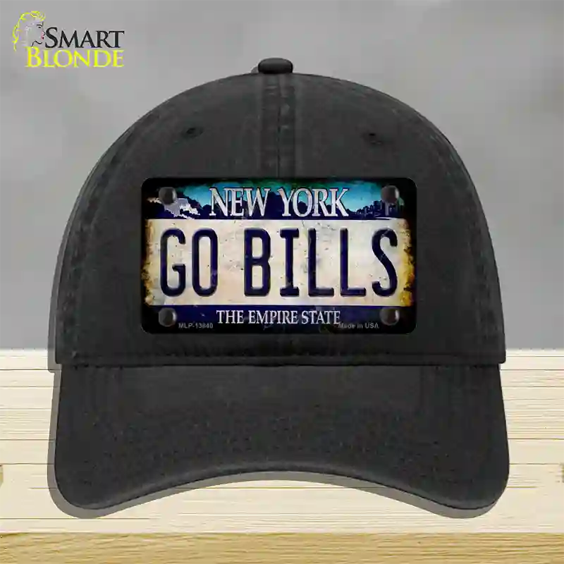 Go Bills New York Rusty Novelty License Plate Hat Tag Unconstructed Cotton Black