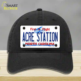 Acre Station North Carolina Novelty License Plate Hat Tag Unconstructed Cotton Black