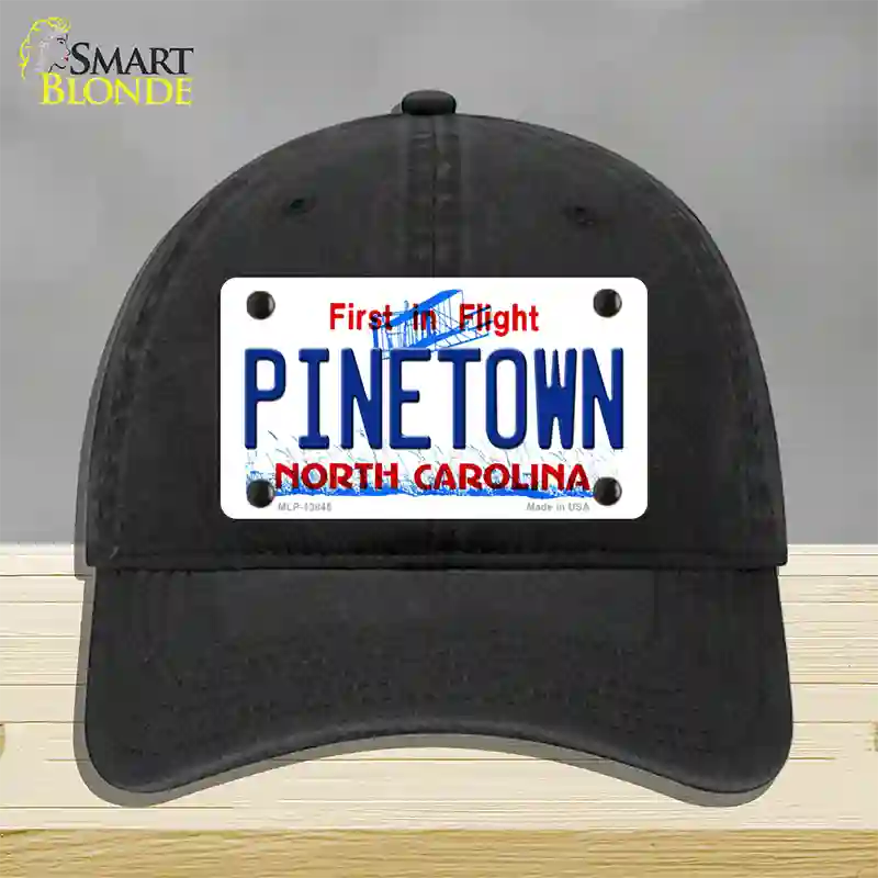 Pinetown North Carolina Novelty License Plate Hat Tag Unconstructed Cotton Black