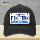 Pinetown North Carolina Novelty License Plate Hat Tag Unconstructed Cotton Black