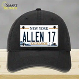 Allen 17 NY Excelsior Novelty License Plate Hat Tag Unconstructed Cotton Black