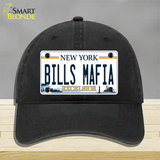 Bills Mafia NY Excelsior Novelty License Plate Hat Tag Unconstructed Cotton Black