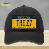 Tre 27 New York Yellow Novelty License Plate Hat Tag Unconstructed Cotton Black
