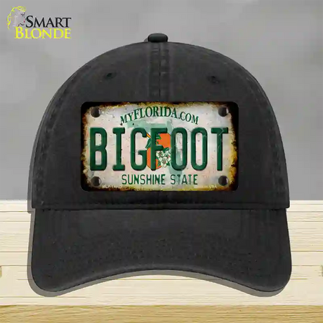 Bigfoot Florida Novelty License Plate Hat Tag Unconstructed Cotton / Black