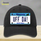 Uff Da Minnesota Novelty License Plate Hat Unconstructed Cotton / Black