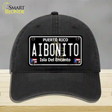 Aibonito Puerto Rico Black Novelty License Plate Hat Unconstructed Cotton / Black