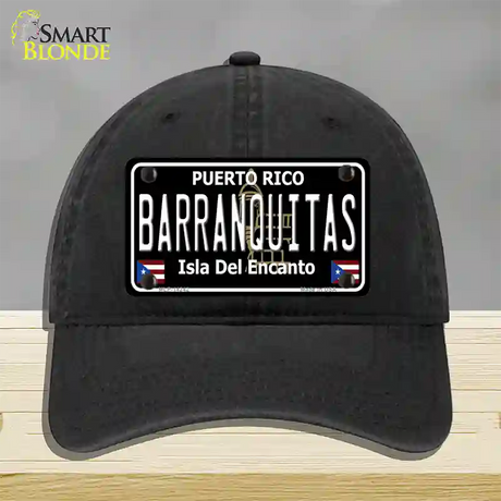Barranquitas Puerto Rico Black Novelty License Plate Hat Unconstructed Cotton / Black