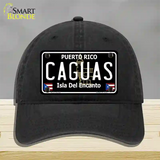 Caguas Puerto Rico Black Novelty License Plate Hat Unconstructed Cotton / Black