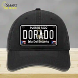 Dorado Puerto Rico Black Novelty License Plate Hat Unconstructed Cotton / Black