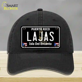 Lajas Puerto Rico Black Novelty License Plate Hat Unconstructed Cotton / Black