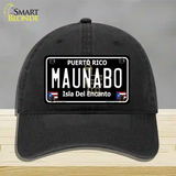 Maunabo Puerto Rico Black Novelty License Plate Hat Unconstructed Cotton / Black