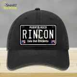 Rincon Puerto Rico Black Novelty License Plate Hat Unconstructed Cotton / Black