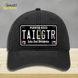 Tailgtr Puerto Rico Black Novelty License Plate Hat Unconstructed Cotton / Black