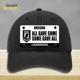Oregon POW MIA Some Gave All Novelty License Plate Hat Unconstructed Cotton / Black