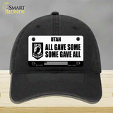 Utah POW MIA Some Gave All Novelty License Plate Hat Unconstructed Cotton / Black