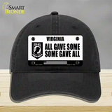 Virginia POW MIA Some Gave All Novelty License Plate Hat Unconstructed Cotton / Black