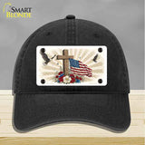 Eagle Flag and Cross Novelty License Plate Hat HAT-MLP-14510