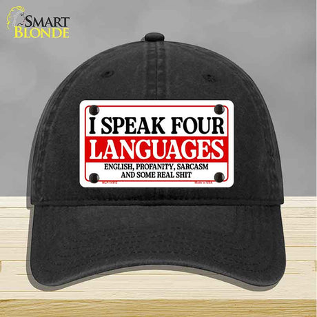 I Speak Four Languages Novelty License Plate Hat HAT-MLP-14512