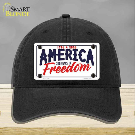 America 250 Years Novelty License Plate Hat HAT-MLP-14546 Unconstructed Cotton Black