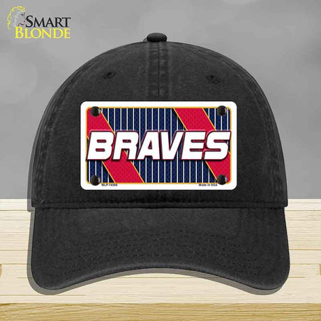 BRAVES Graphic Novelty License Plate Hat HAT-MLP-14566 Unconstructed Cotton Black