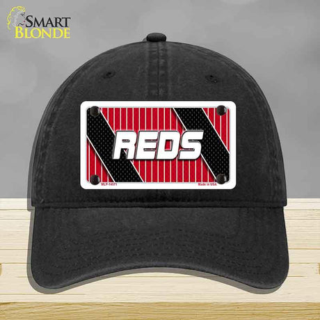 REDS Graphic Novelty License Plate Hat HAT-MLP-14571 Unconstructed Cotton Black