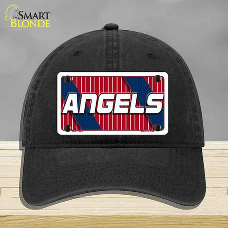 ANGELS Graphic Novelty License Plate Hat HAT-MLP-14577 Unconstructed Cotton Black