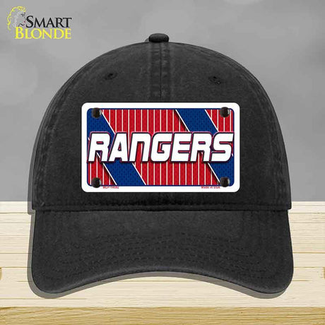 Black cap with 'Rangers' logo on a gray background