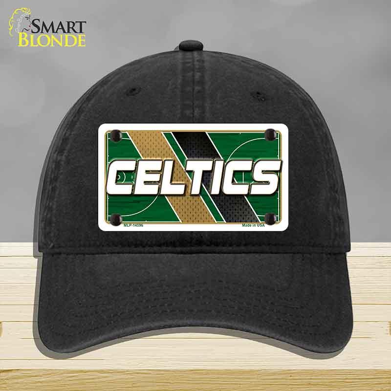 Black cap with Celtics logo on a gray background