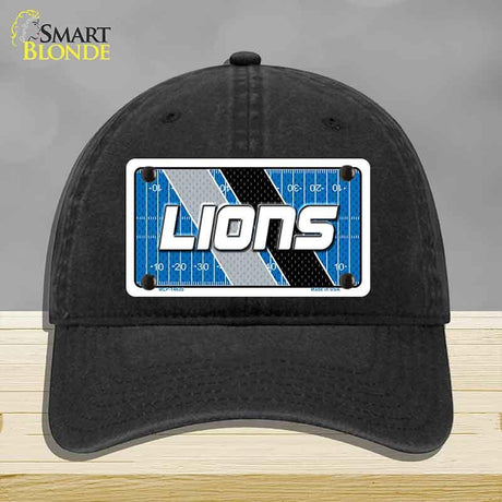 LIONS Graphic Novelty License Plate Hat HAT-MLP-14635 Unconstructed Cotton Black