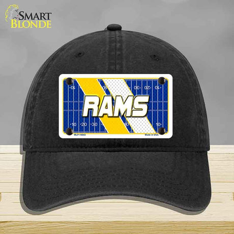 RAMS Graphic Novelty License Plate Hat HAT-MLP-14643 Unconstructed Cotton Black