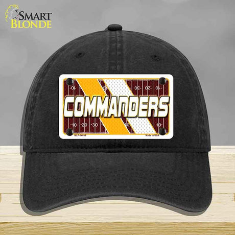 COMMANDERS Graphic Novelty License Plate Hat HAT-MLP-14656 Unconstructed Cotton Black