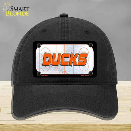 DUCKS Graphic Novelty License Plate Hat HAT-MLP-14657 Unconstructed Cotton Black
