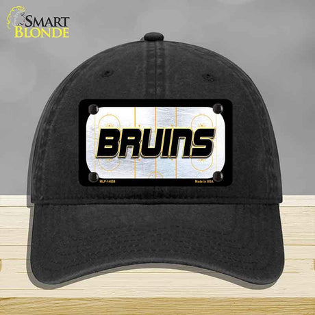 BRUINS Graphic Novelty License Plate Hat HAT-MLP-14658 Unconstructed Cotton Black