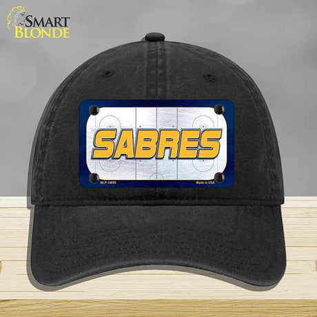SABRES Graphic Novelty License Plate Hat HAT-MLP-14659 Unconstructed Cotton Black